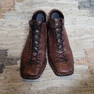 Rieker brown lace up booties